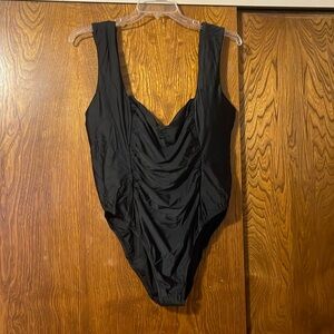 J.Crew NWT black ruched one piece,sz.24